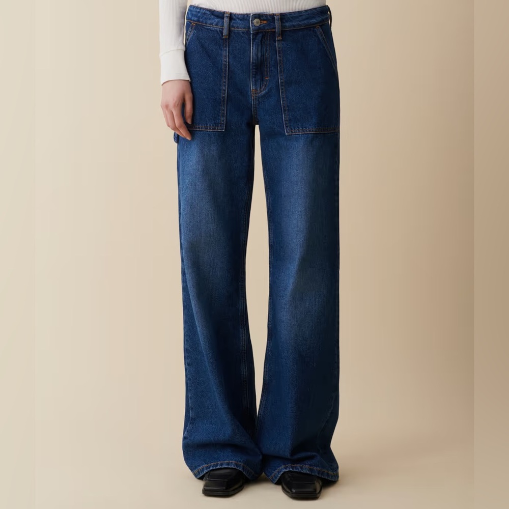 JEANERICA relaxed Flare Denim Blue ‘Guell’ Jeans - Size 24 • 34 long - NWT